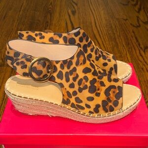 Catherine Malandrino Leopard Wedge Sandals
